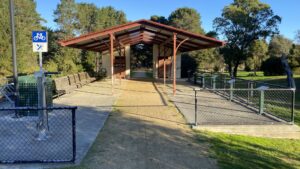 Elaborate shelter in Linton includes signs, toilets and bike repair station [2024]