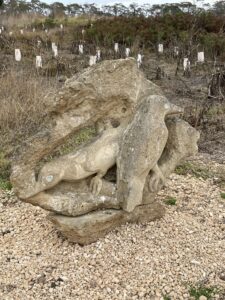 Look out for some sculptures along the trail, this one between Koroit and Moyne. [P Hobday 2024]